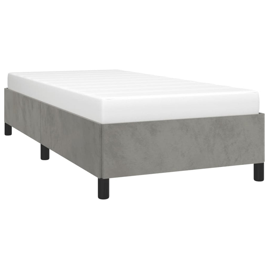 Bedframe Fluweel Lichtgrijs 90 x 190 cm 35 cm