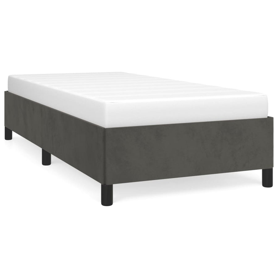 Bedframe Fluweel Donkergrijs 90 x 190 cm 35 cm