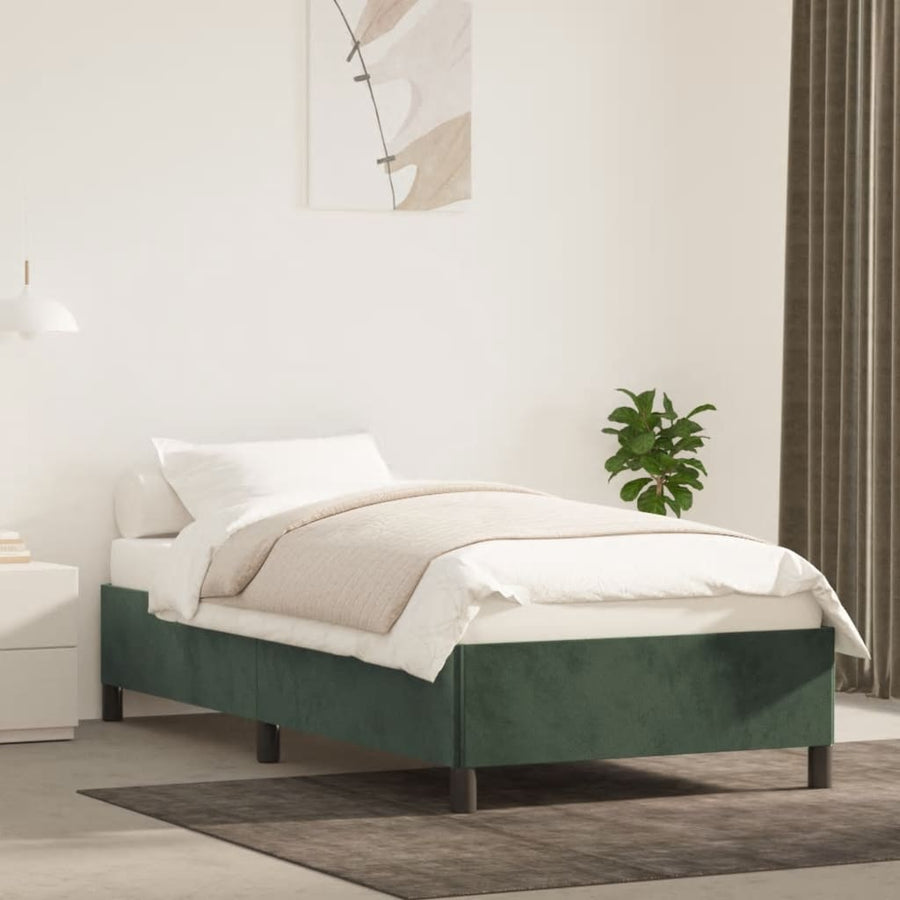 Bedframe Fluweel Donkergroen 90 x 190 cm 35 cm