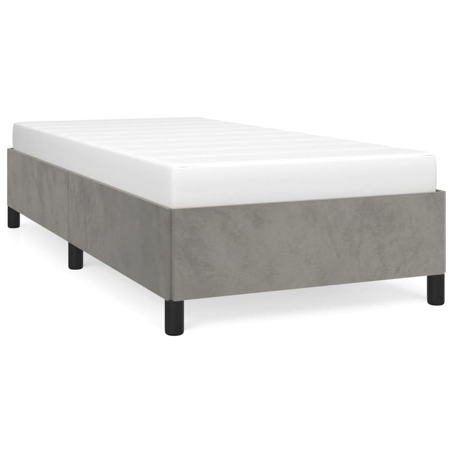 Bedframe Fluweel Lichtgrijs 90 x 200 cm 35 cm