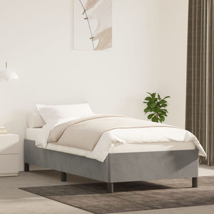 Bedframe Fluweel Lichtgrijs 90 x 200 cm 35 cm