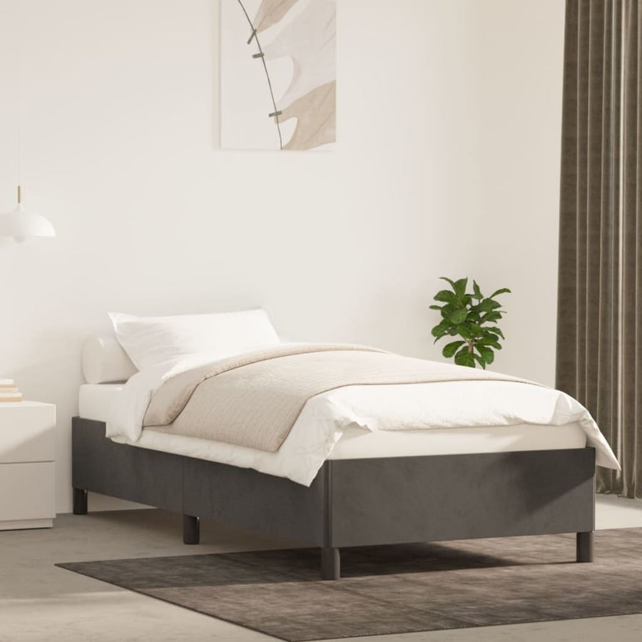 Bedframe Fluweel Donkergrijs 90 x 200 cm 35 cm