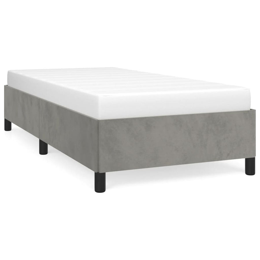 Bedframe Fluweel Lichtgrijs 100 x 200 cm 35 cm