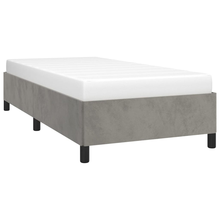 Bedframe Fluweel Lichtgrijs 100 x 200 cm 35 cm