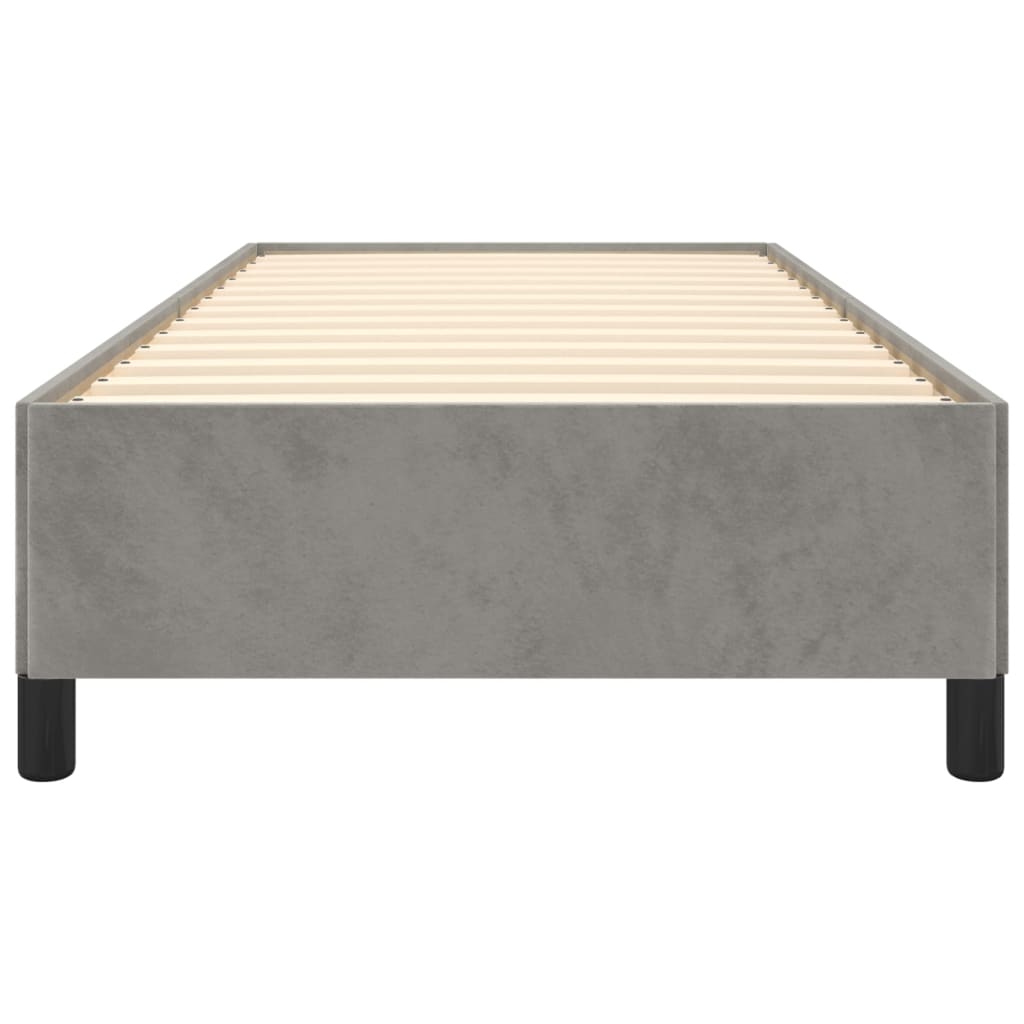 Bedframe Fluweel Lichtgrijs 100 x 200 cm 35 cm