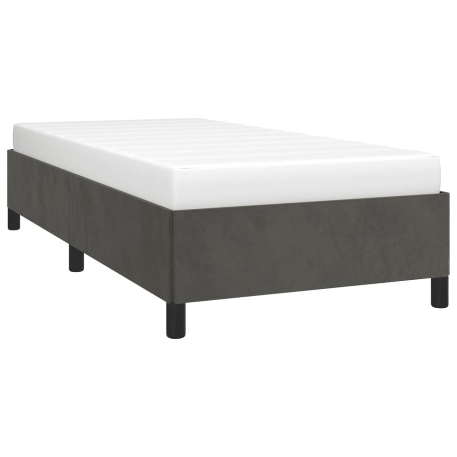 Bedframe Fluweel Donkergrijs 100 x 200 cm 35 cm