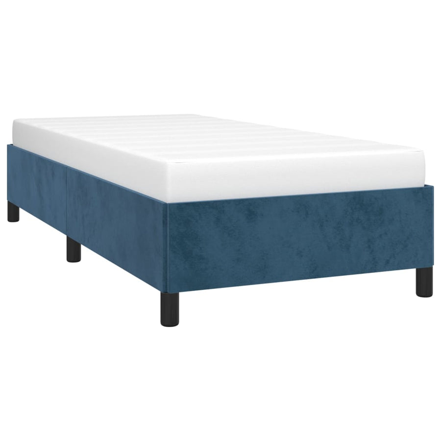 Bedframe Fluweel Donkerblauw 100 x 200 cm 35 cm