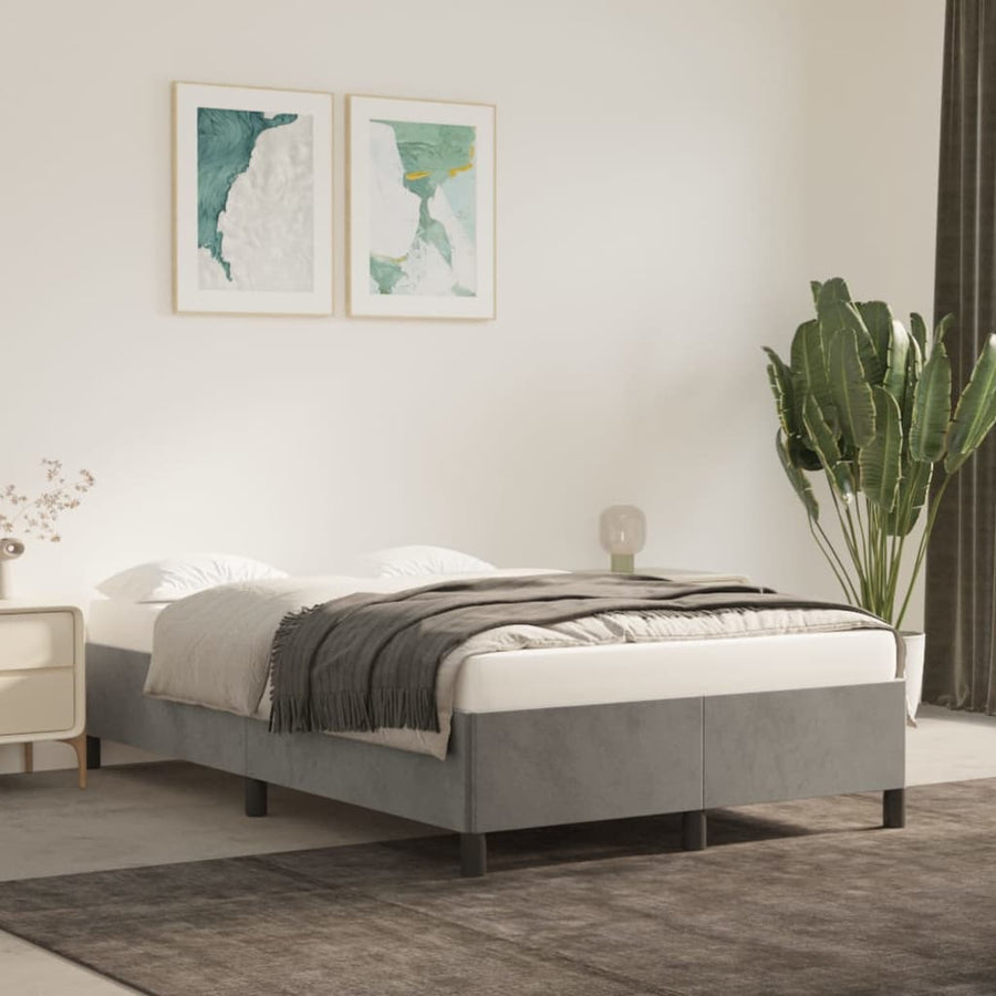 Bedframe Fluweel Lichtgrijs 120 x 200 cm 35 cm