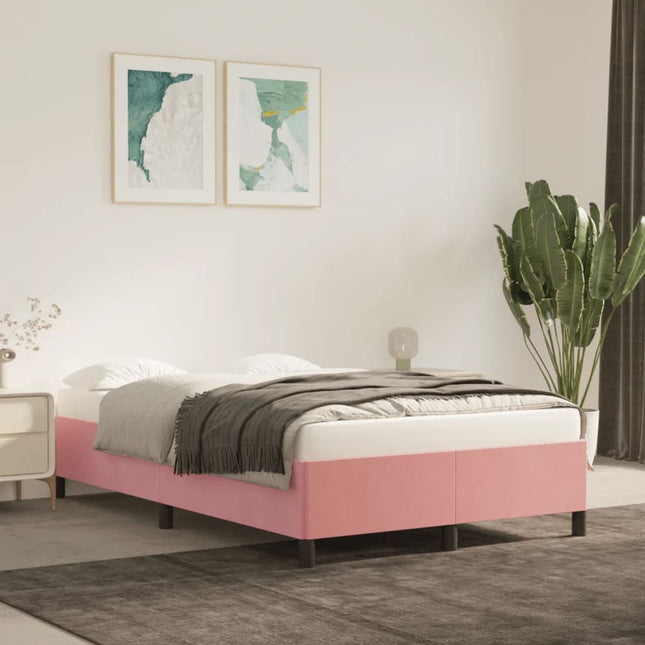 Bedframe fluweel roze 120x200 cm 120 x 200 cm 35 cm