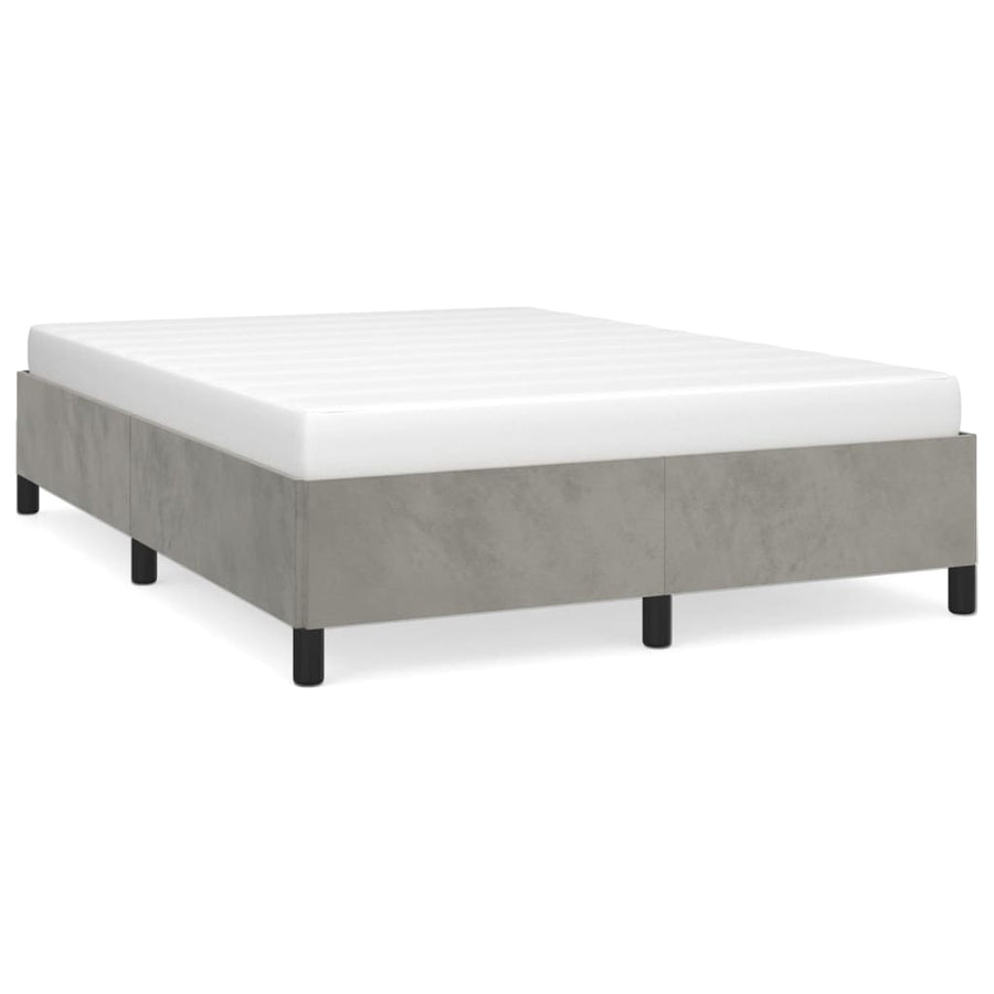 Bedframe Fluweel Lichtgrijs 140 x 190 cm 35 cm