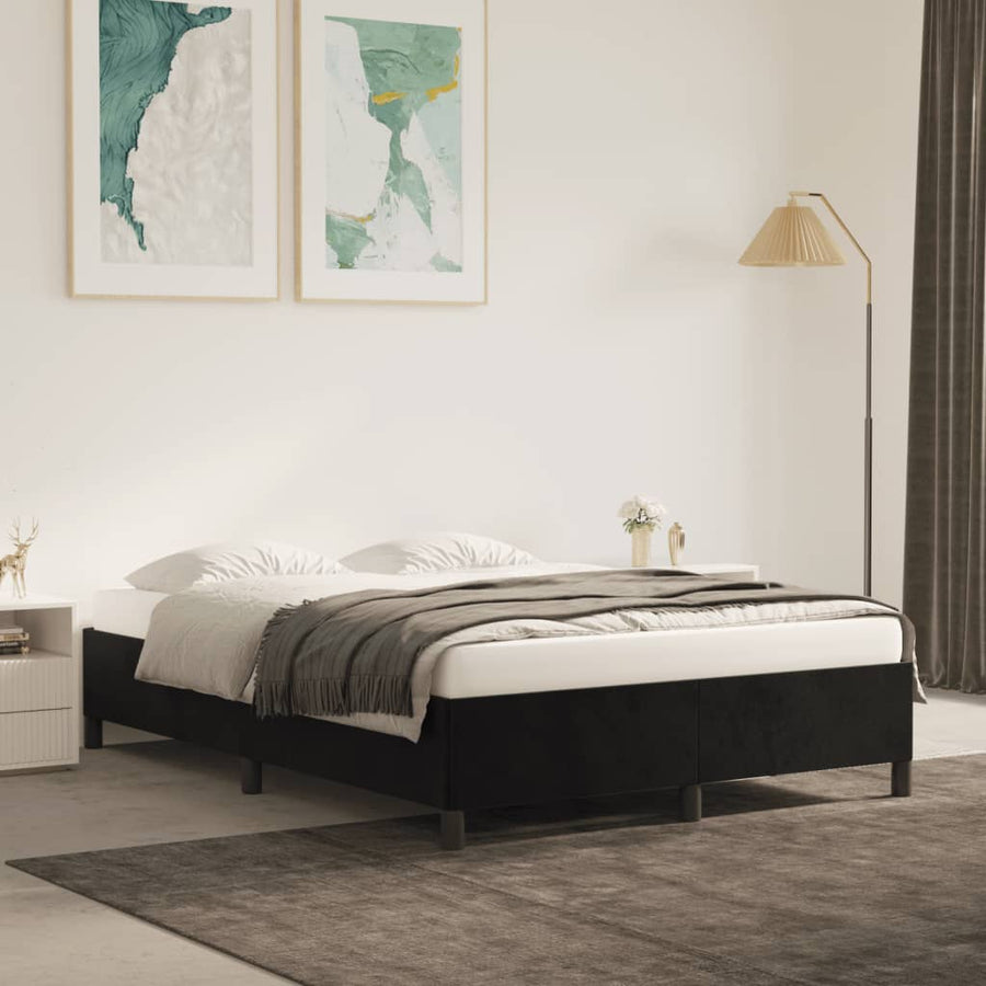 Bedframe Fluweel Zwart 140 x 190 cm 35 cm