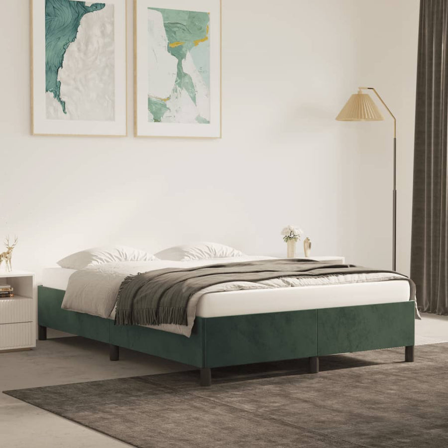Bedframe Fluweel Donkergroen 140 x 190 cm 35 cm