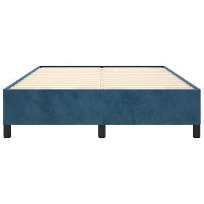 Bedframe Fluweel Donkerblauw 140 x 190 cm 35 cm