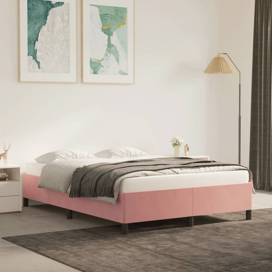 Bedframe Fluweel Roze 140 x 190 cm 35 cm