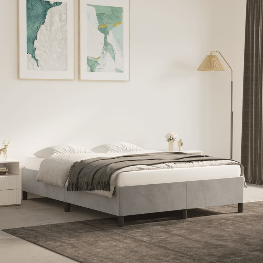 Bedframe Fluweel Lichtgrijs 140 x 200 cm 35 cm