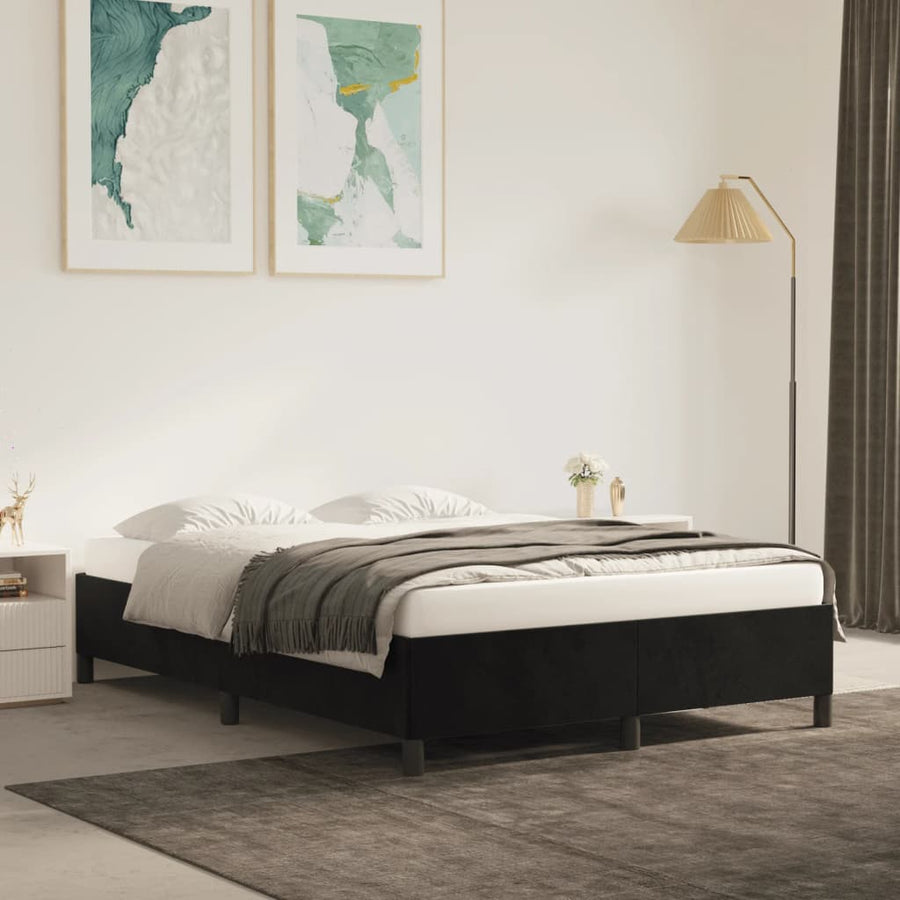 Bedframe Fluweel Zwart 140 x 200 cm 35 cm