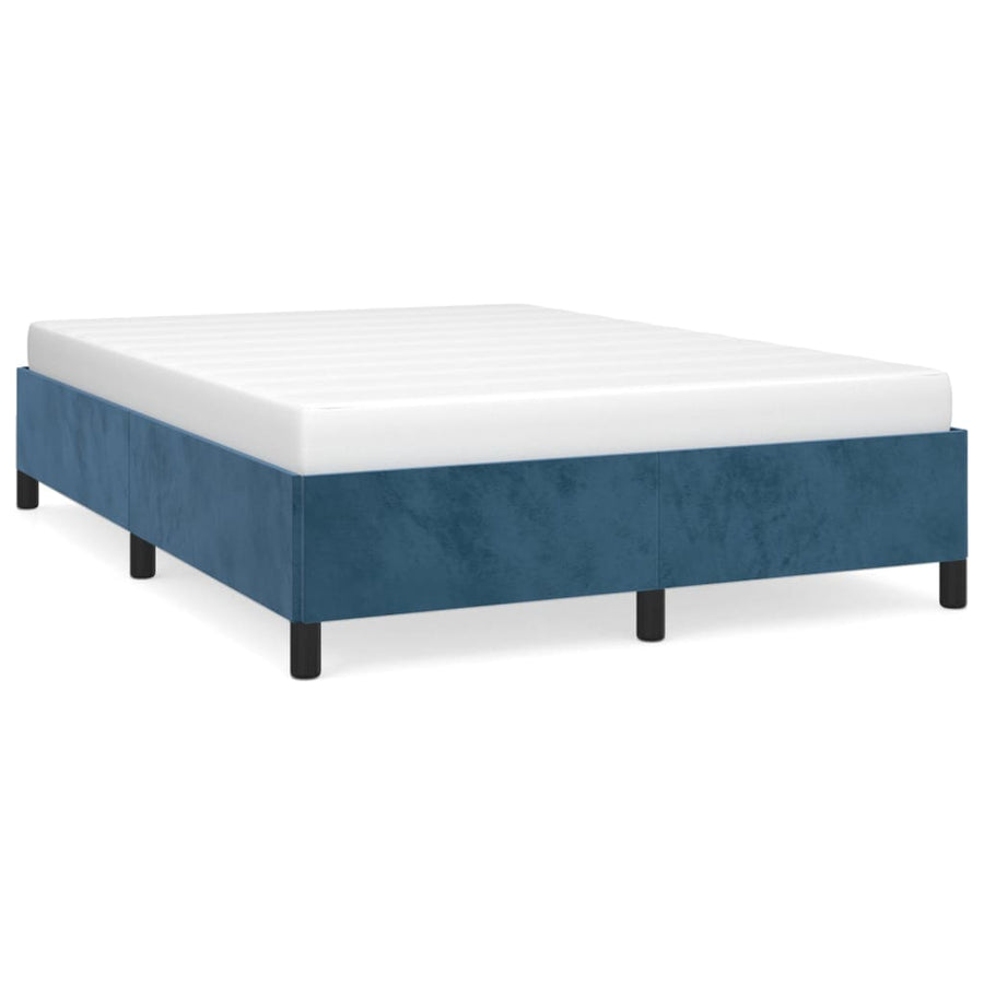 Bedframe Fluweel Donkerblauw 140 x 200 cm 35 cm