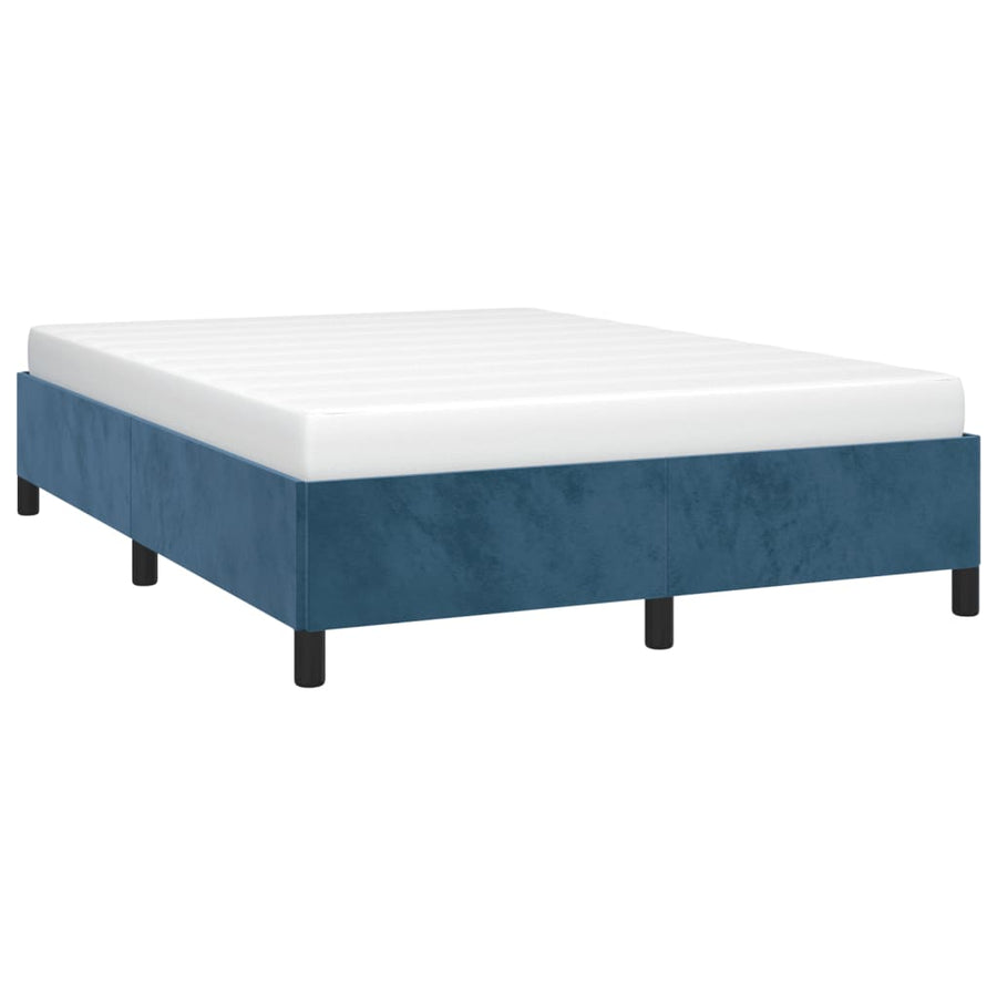 Bedframe Fluweel Donkerblauw 140 x 200 cm 35 cm