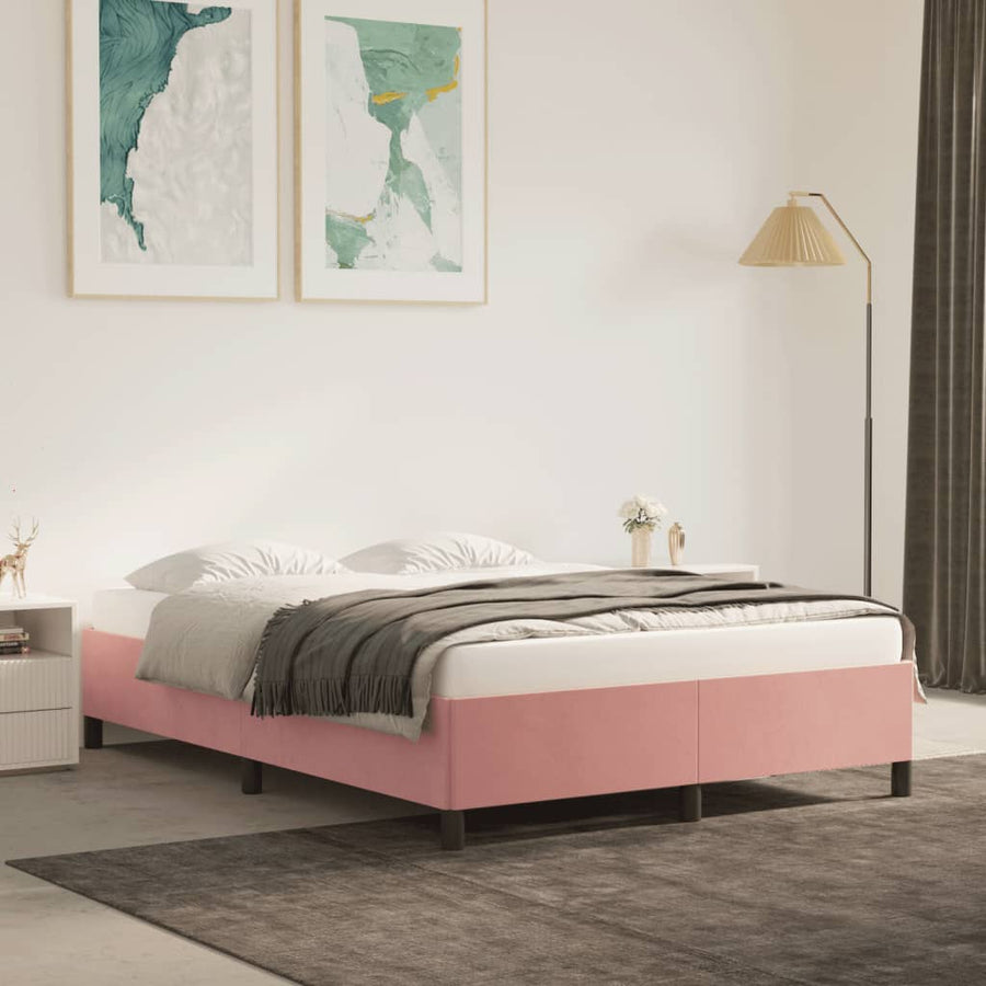 Bedframe Fluweel Roze 140 x 200 cm 35 cm