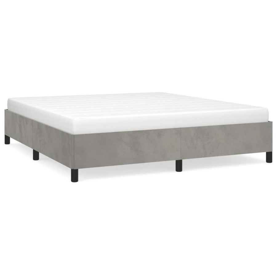 Bedframe Fluweel Lichtgrijs 160 x 200 cm 35 cm