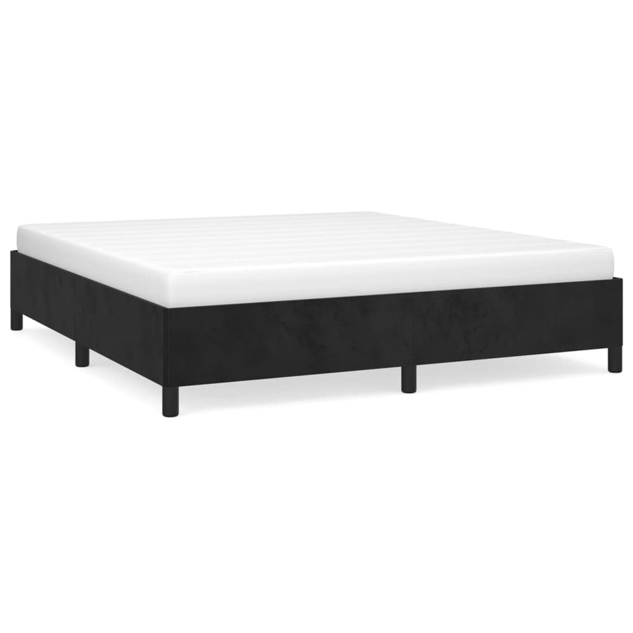 Bedframe Fluweel Zwart 160 x 200 cm 35 cm