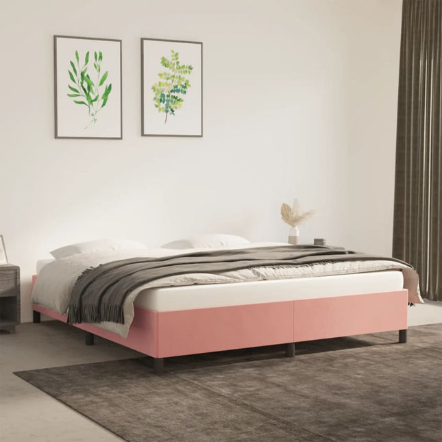 Bedframe Fluweel Roze 160 x 200 cm 35 cm