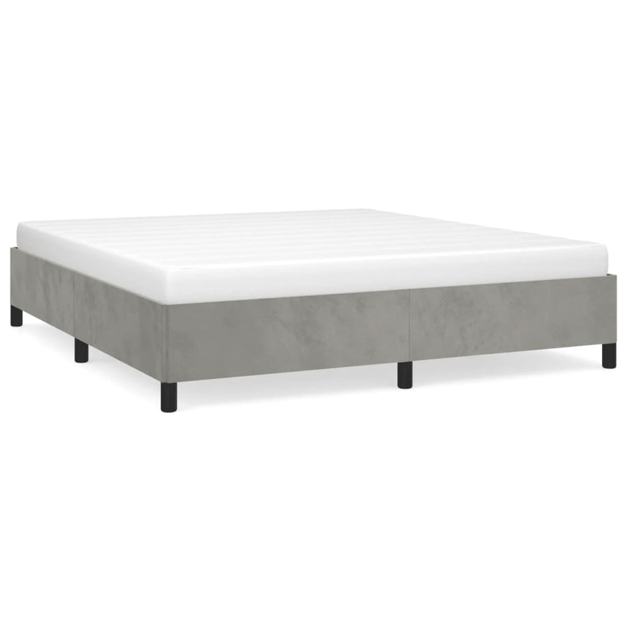 Bedframe Fluweel Lichtgrijs 180 x 200 cm 35 cm