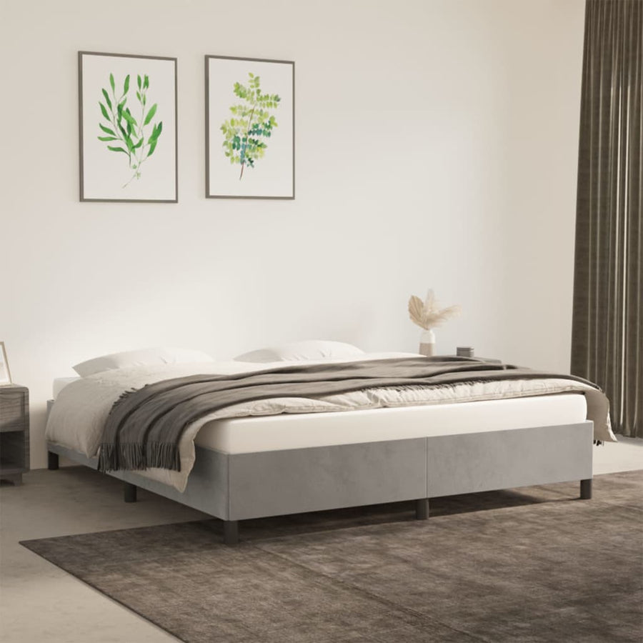 Bedframe Fluweel Lichtgrijs 180 x 200 cm 35 cm