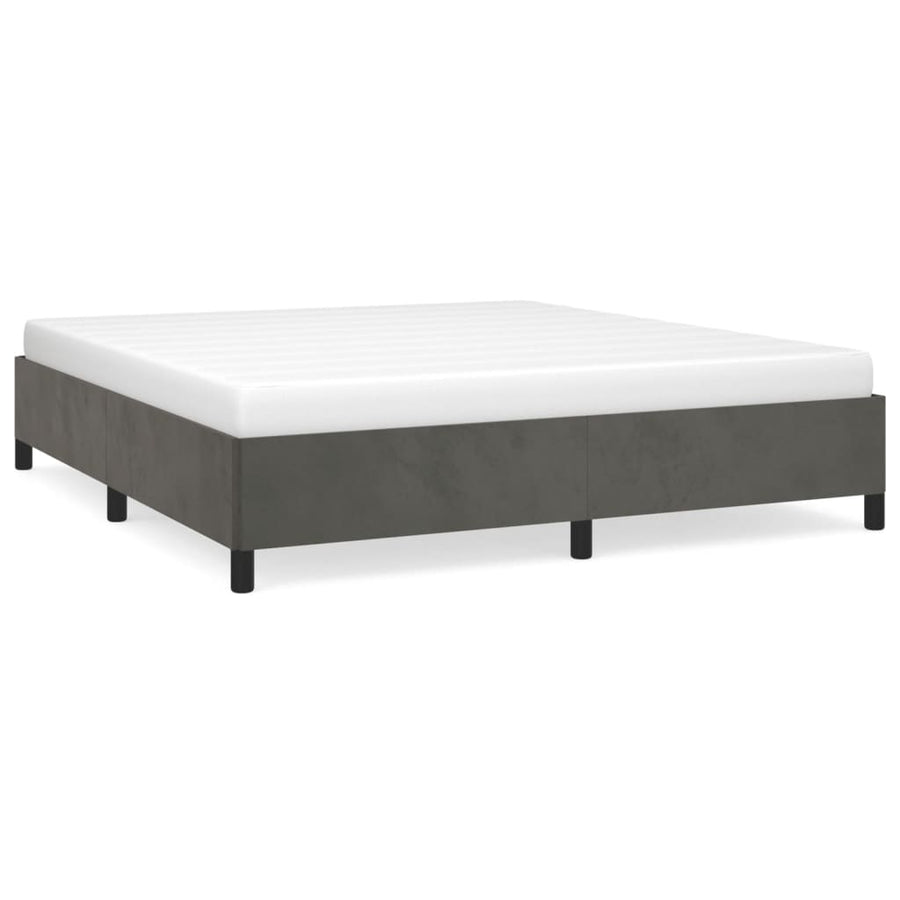 Bedframe Fluweel Donkergrijs 180 x 200 cm 35 cm