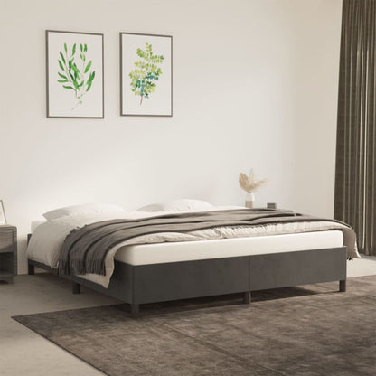 Bedframe Fluweel Donkergrijs 180 x 200 cm 35 cm