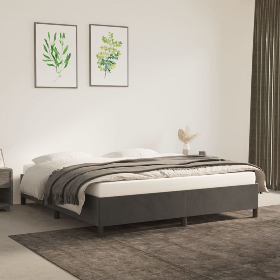 Bedframe Fluweel Donkergrijs 180 x 200 cm 35 cm