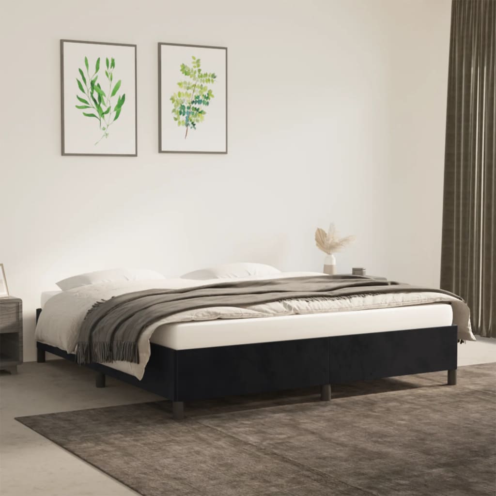 Bedframe Fluweel Zwart 180 x 200 cm 35 cm