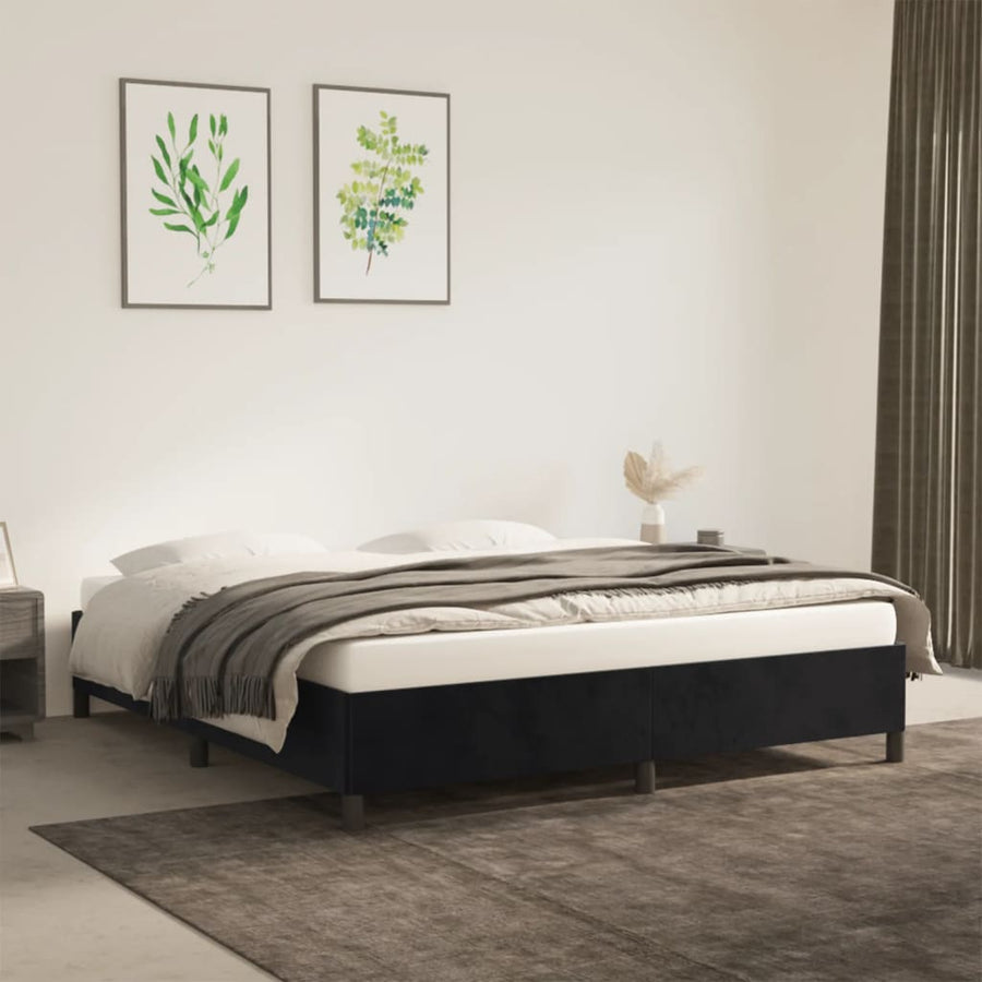 Bedframe Fluweel Zwart 180 x 200 cm 35 cm