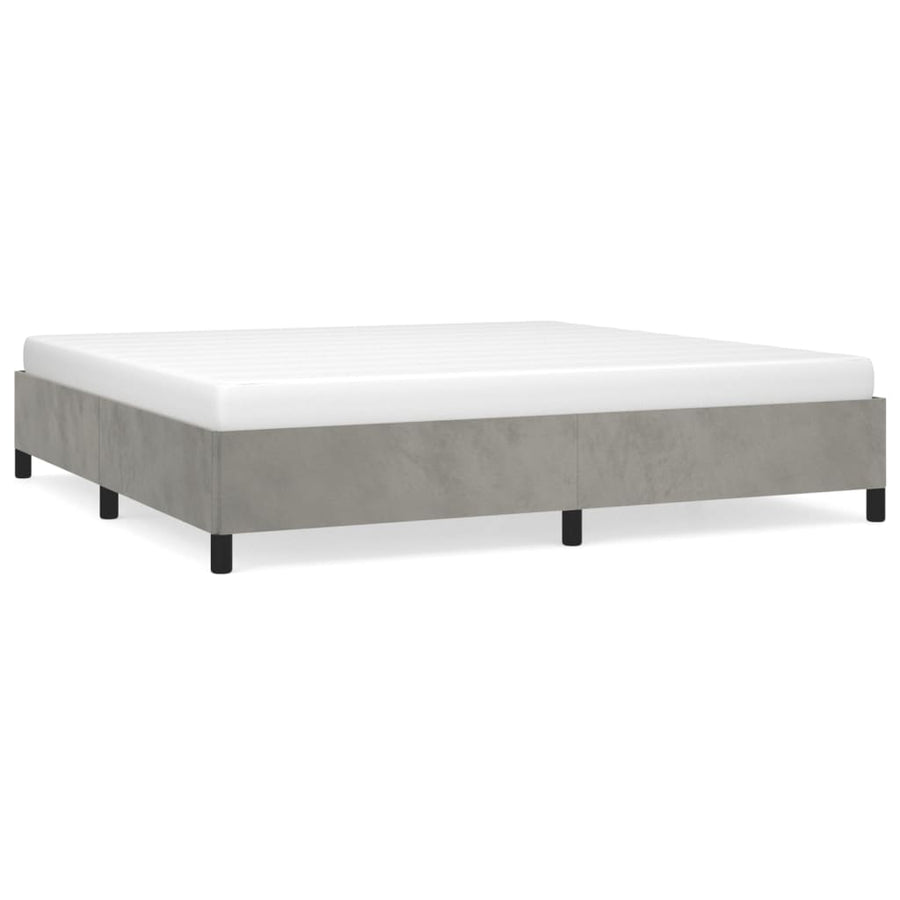 Bedframe Fluweel Lichtgrijs 200 x 200 cm 35 cm