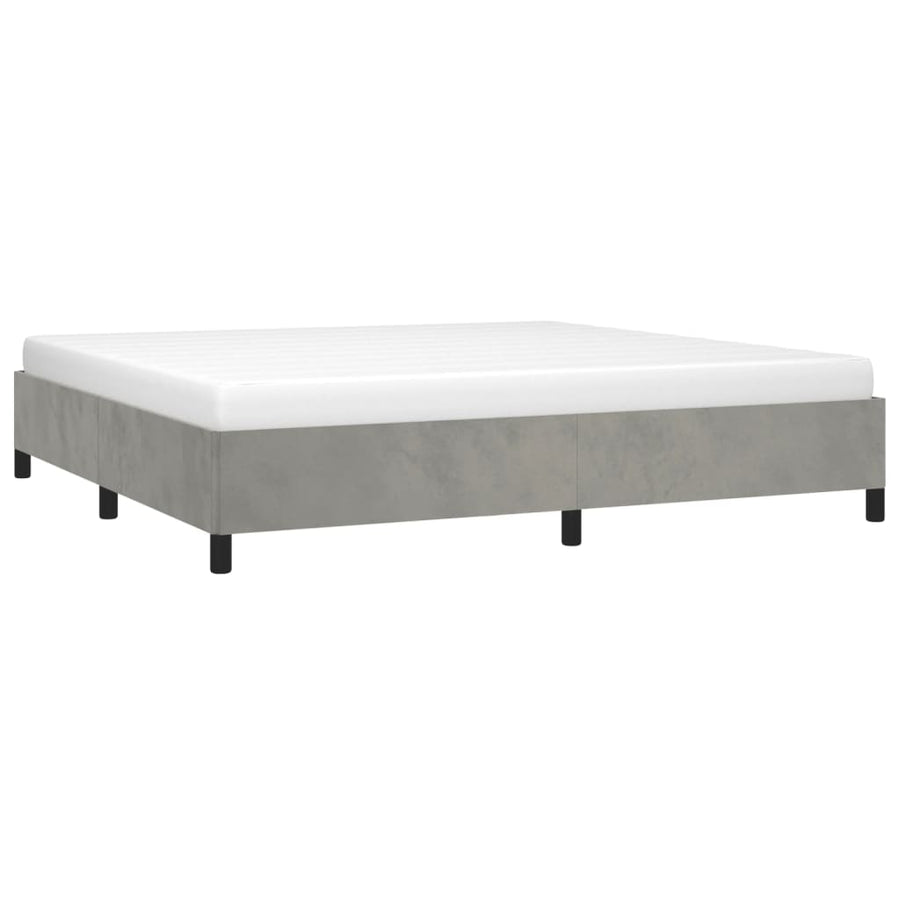 Bedframe Fluweel Lichtgrijs 200 x 200 cm 35 cm