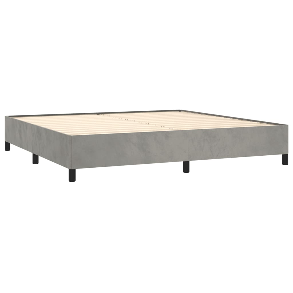Bedframe Fluweel Lichtgrijs 200 x 200 cm 35 cm