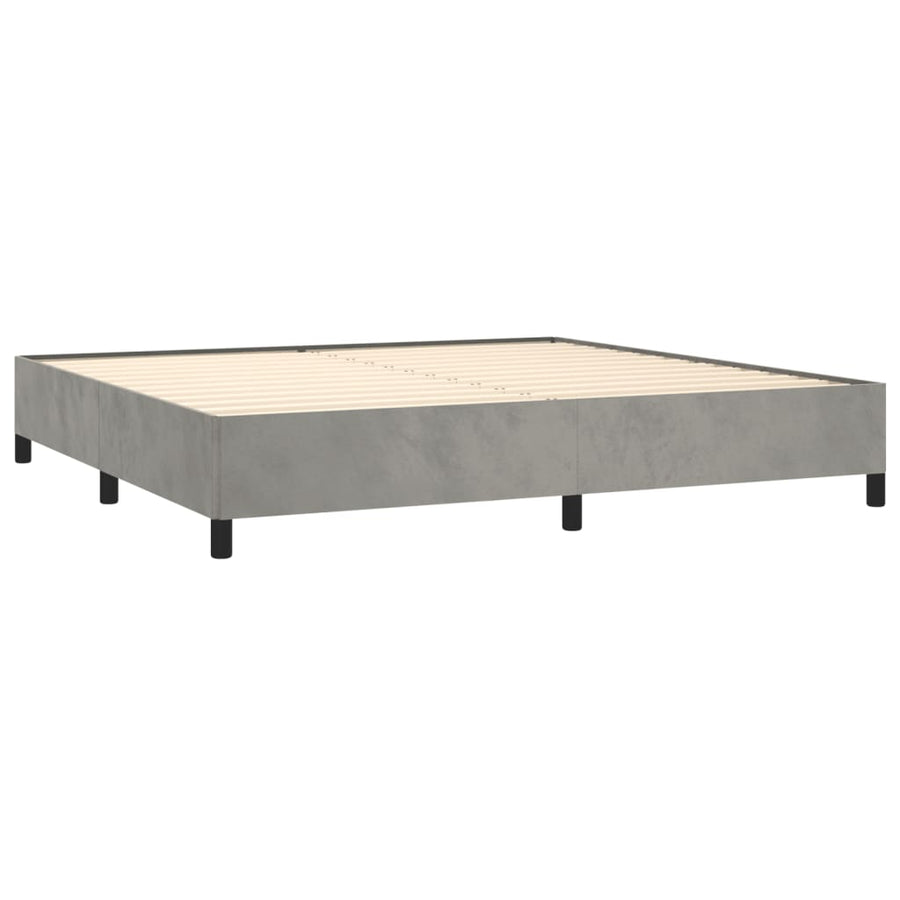 Bedframe Fluweel Lichtgrijs 200 x 200 cm 35 cm