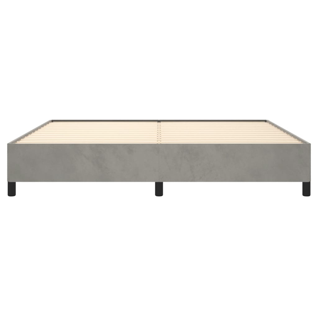 Bedframe Fluweel Lichtgrijs 200 x 200 cm 35 cm