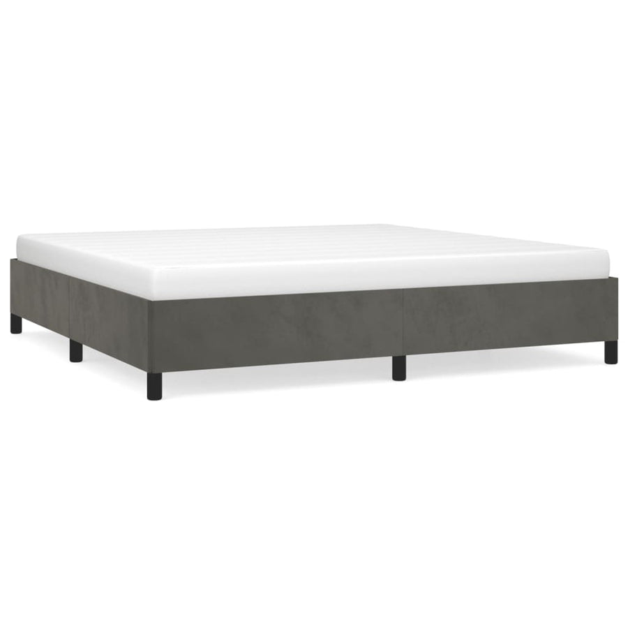 Bedframe Fluweel Donkergrijs 200 x 200 cm 35 cm