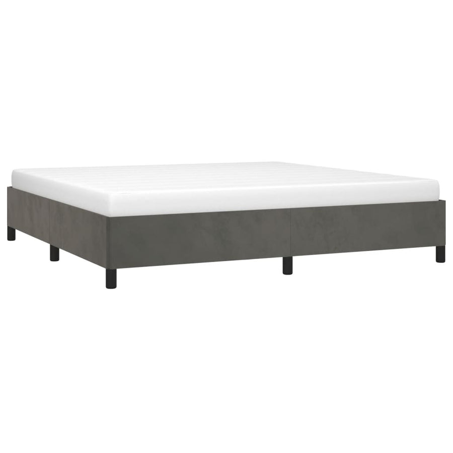 Bedframe Fluweel Donkergrijs 200 x 200 cm 35 cm