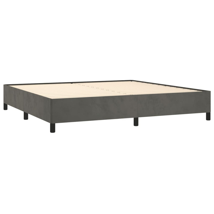 Bedframe Fluweel Donkergrijs 200 x 200 cm 35 cm