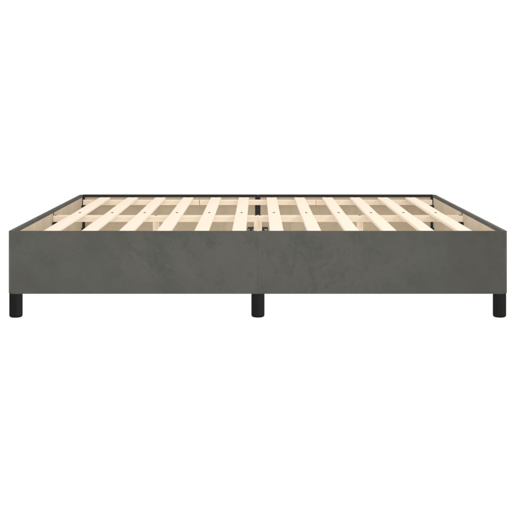 Bedframe Fluweel Donkergrijs 200 x 200 cm 35 cm