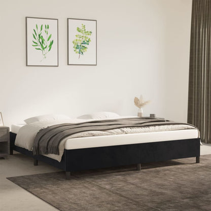 Bedframe Fluweel Zwart 200 x 200 cm 35 cm