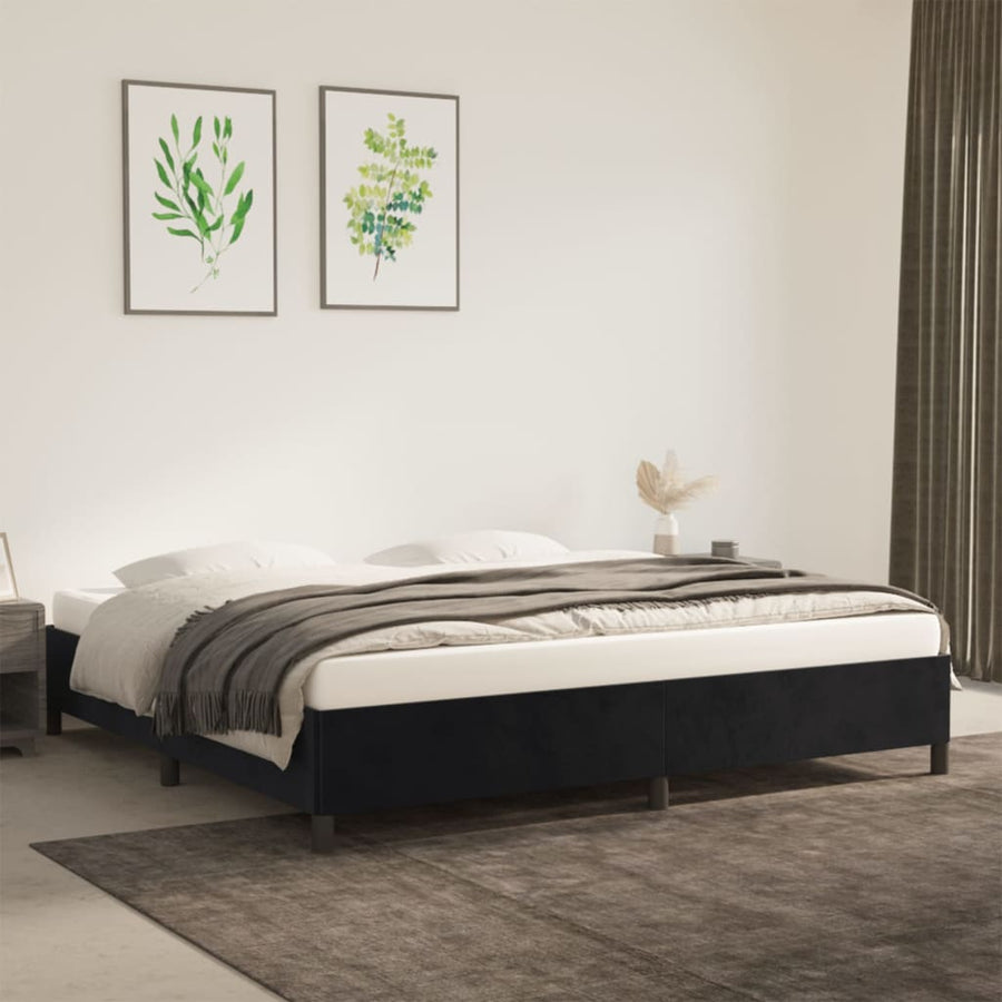 Bedframe Fluweel Zwart 200 x 200 cm 35 cm