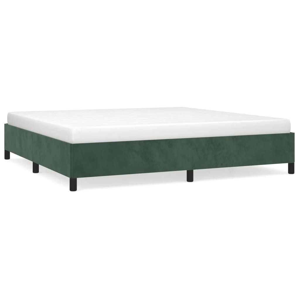 Bedframe Fluweel Donkergroen 200 x 200 cm 35 cm