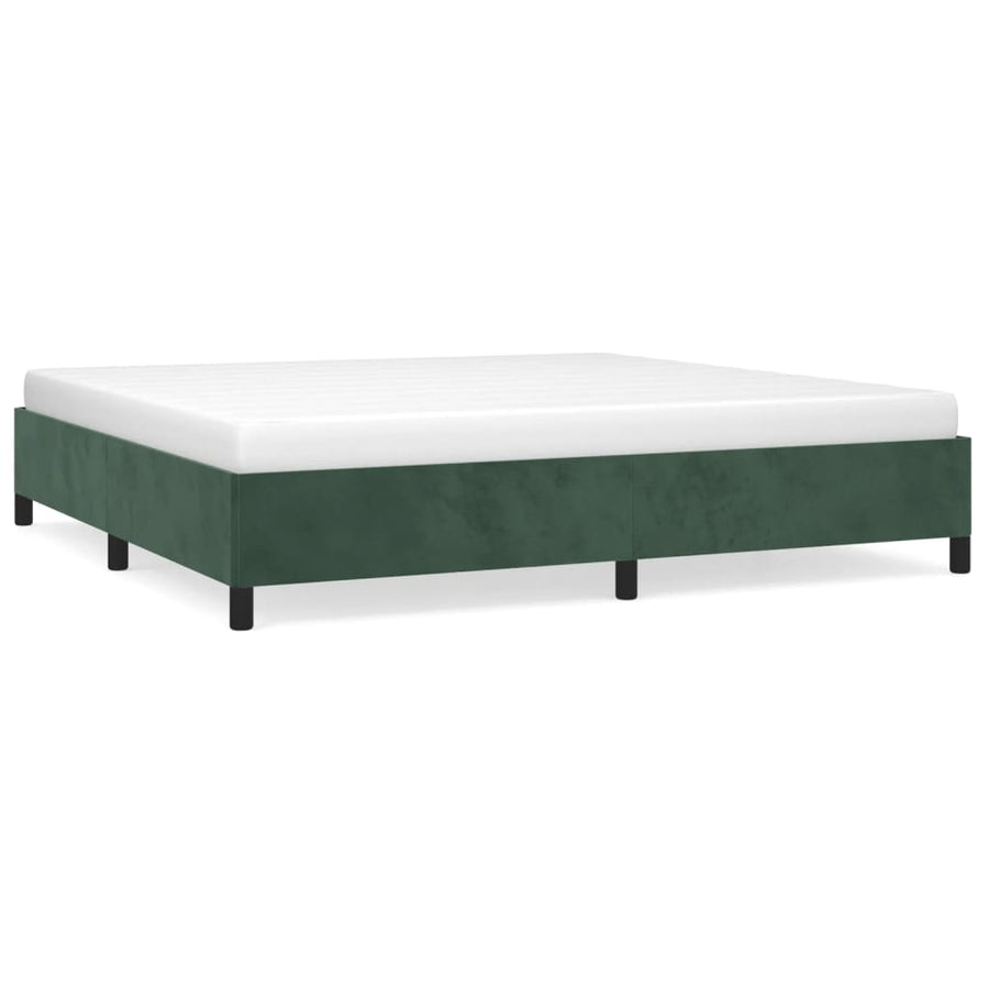 Bedframe Fluweel Donkergroen 200 x 200 cm 35 cm