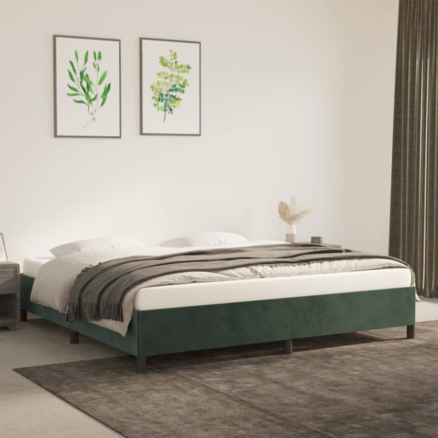Bedframe Fluweel Donkergroen 200 x 200 cm 35 cm