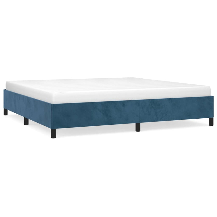 Bedframe Fluweel Donkerblauw 200 x 200 cm 35 cm