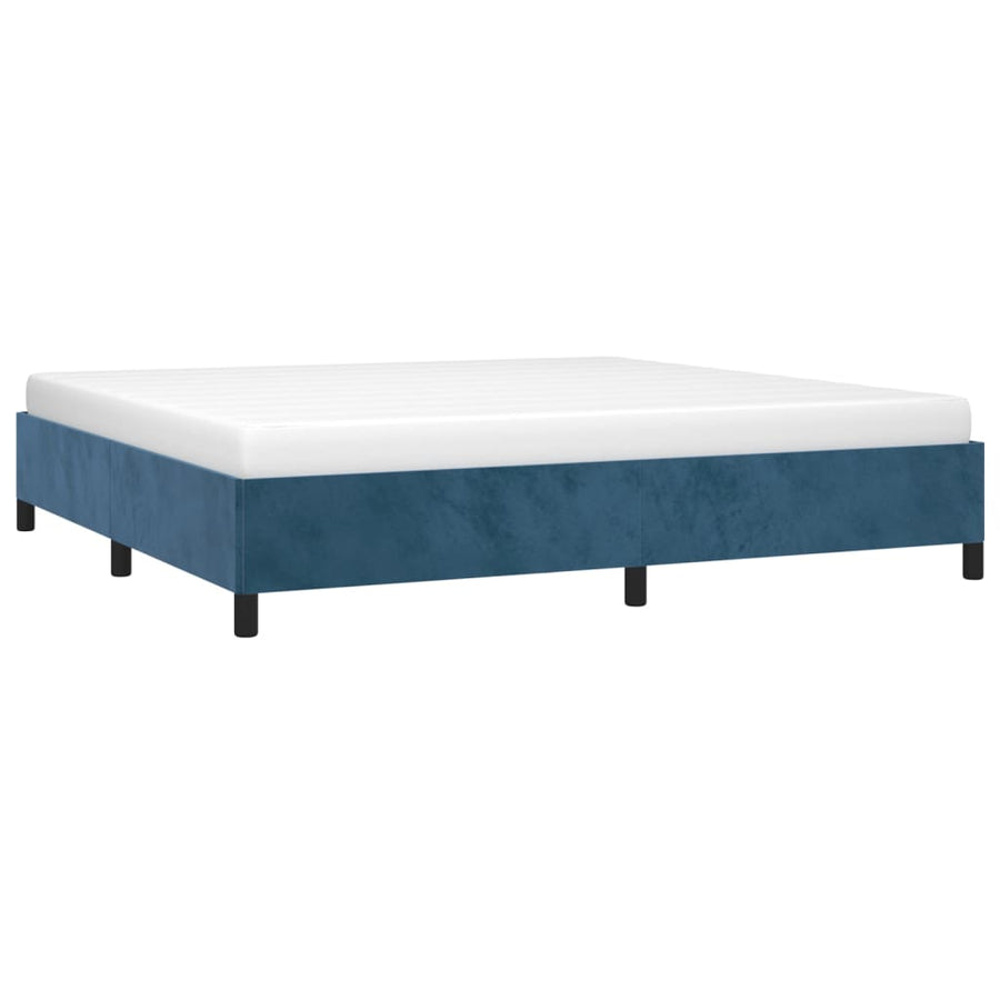 Bedframe Fluweel Donkerblauw 200 x 200 cm 35 cm