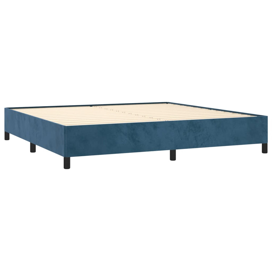 Bedframe Fluweel Donkerblauw 200 x 200 cm 35 cm